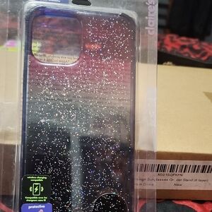 Claire's Sparkling Glitter Phone Case - Black